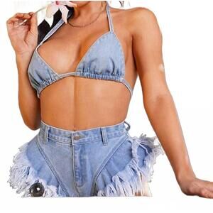 NEW REHAB LAB fly girl set in blue